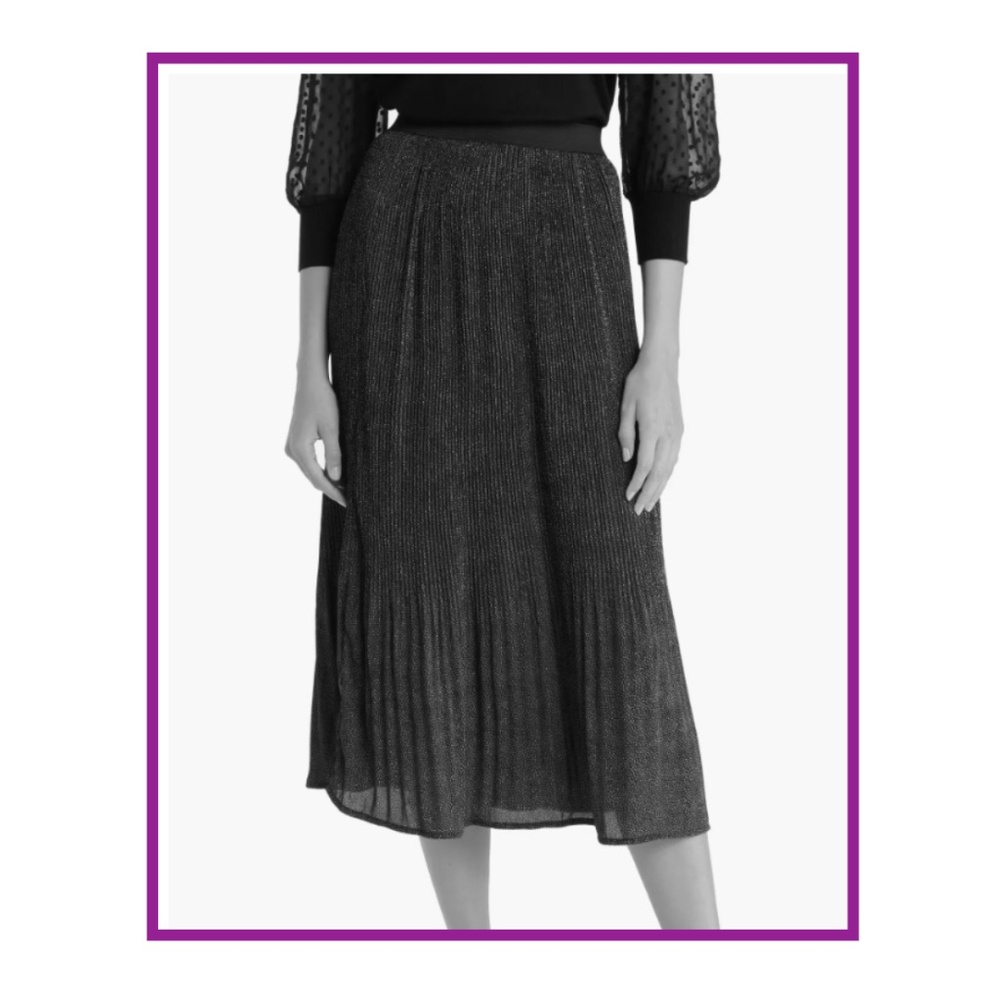 ADRIANNA PAPELL  midi skirt size SMALL NWOT * NEVER WORN * BLACK PRINT